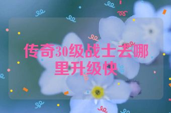 传奇30级战士去哪里升级快
