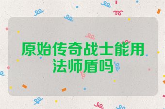 原始传奇战士能用法师盾吗