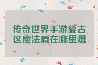 传奇世界手游复古区魔法盾在哪里爆