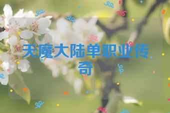 天魔大陆单职业传奇