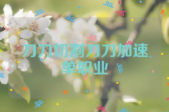 刀刀切割刀刀加速单职业