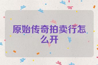 原始传奇拍卖行怎么开