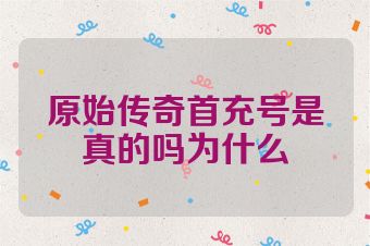 原始传奇首充号是真的吗为什么