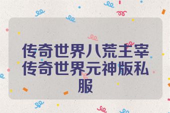 传奇世界八荒主宰传奇世界元神版私服