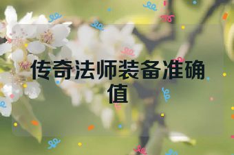 传奇法师装备准确值