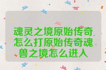 魂灵之境原始传奇怎么打原始传奇魂兽之境怎么进入