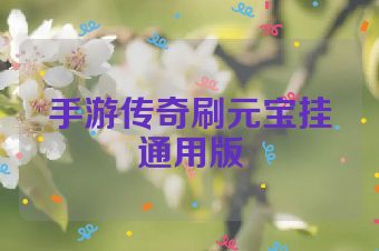 手游传奇刷元宝挂通用版