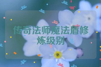 传奇法师魔法盾修炼级别