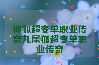 神狐超变单职业传奇九尾狐超变单职业传奇