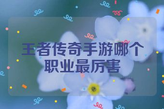 王者传奇手游哪个职业最厉害