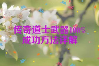传奇道士武器100%成功方法详解