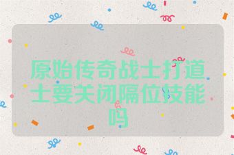 原始传奇战士打道士要关闭隔位技能吗