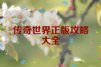 传奇世界正版攻略大全