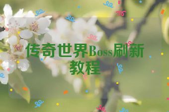 传奇世界Boss刷新教程