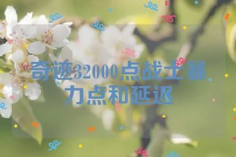 奇迹32000点战士暴力点和延迟