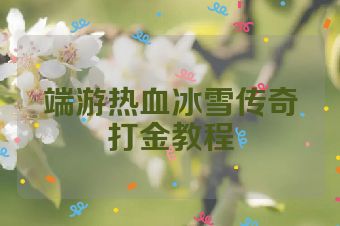 端游热血冰雪传奇打金教程