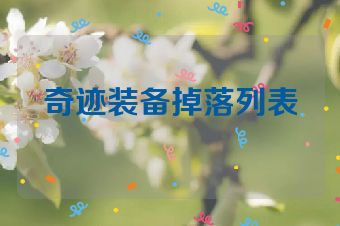奇迹装备掉落列表