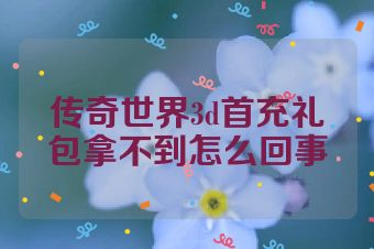 传奇世界3d首充礼包拿不到怎么回事