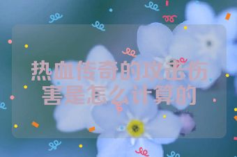 热血传奇的攻击伤害是怎么计算的