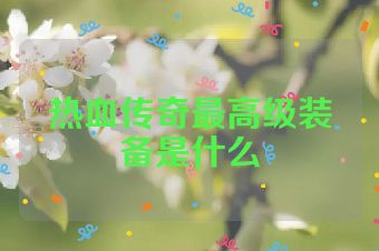 热血传奇最高级装备是什么