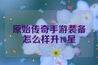 原始传奇手游装备怎么样升10星