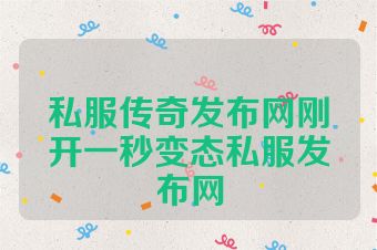 私服传奇发布网刚开一秒变态私服发布网