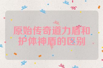 原始传奇道力盾和护体神盾的区别