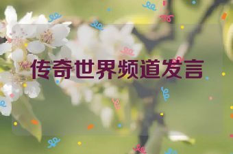 传奇世界频道发言