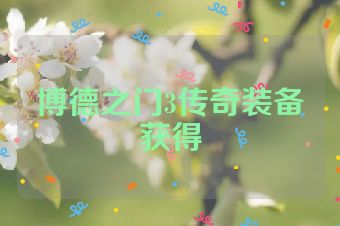 博德之门3传奇装备获得