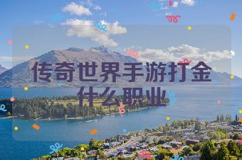 传奇世界手游打金什么职业