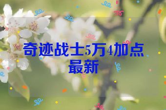 奇迹战士5万4加点最新