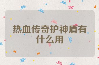 热血传奇护神盾有什么用
