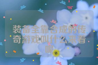 装备全靠合成的传奇游戏叫什么来着呢
