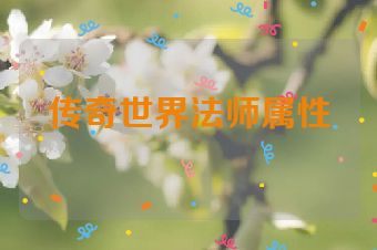 传奇世界法师属性