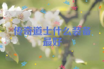 传奇道士什么装备最好