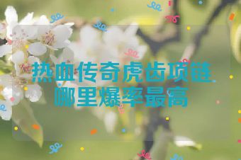 热血传奇虎齿项链哪里爆率最高