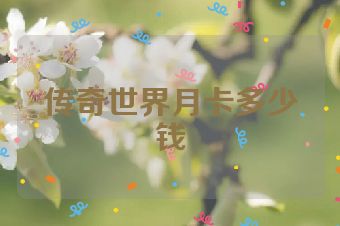 传奇世界月卡多少钱