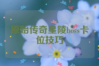 原始传奇皇陵boss卡位技巧