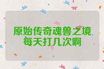 原始传奇魂兽之境每天打几次啊