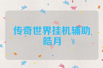 传奇世界挂机辅助皓月