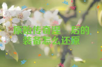 原始传奇涅槃后的装备怎么还原