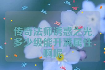 传奇法师诱惑之光多少级能升满属性啊呢