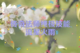 传奇法师终极技能流星火雨