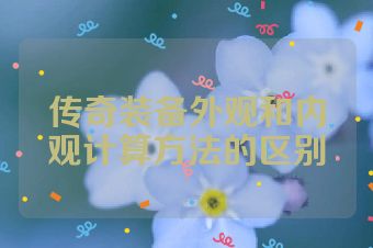 传奇装备外观和内观计算方法的区别