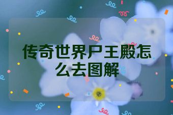 传奇世界尸王殿怎么去图解