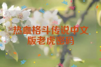 热血格斗传说中文版老虎密码