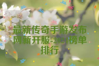 最新传奇手游发布网新开服-2024榜单排行