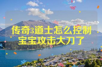传奇3道士怎么控制宝宝攻击大刀了
