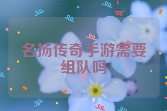 名扬传奇手游需要组队吗