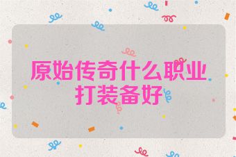原始传奇什么职业打装备好